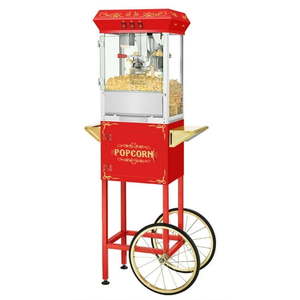 lot 5583 image: 26 in. Movie Night Popcorn Popper Machine Cart Retail $279.81