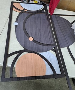 lot 5604 image: 3 Pieces Of Wall Hanging Art Geometric Shapes