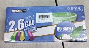 lot 3818 image: Furio Small 2.6gal Trash Bags 150 Count 5 Different Colors
