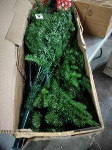 lot 1591 image: 2pc Unlit Christmas Tree (size unknown)