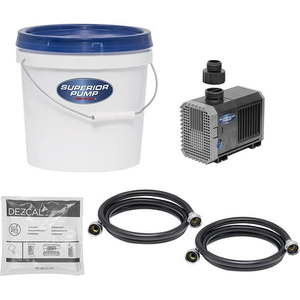 lot 1600 image: Superior Pump 91658 Tankless Water Heater Pump Kit with Non-Toxic Descaler Solution 2 Gallon Select White