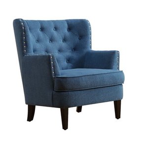 lot 1604 image: iNSTANT HOME Chrisanna Tufted Upholstered Club Chair Blue Retail&nbsp$300.00