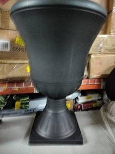 lot 1626 image: Worth Garden 15 in. (Dia) x 22 in. (H) Black Plastic Urn Planter (2-Pack)