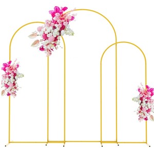 lot 3783 image: Aseem Gold Metal Wedding Arch 3pk Set