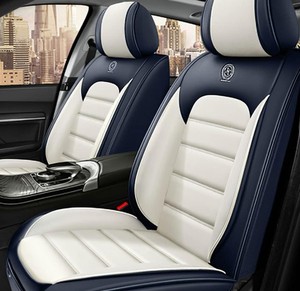 lot 1592 image: Iceleather Car Seat Covers For BMW i4 Gran Coupe 2023 Soft Waterproof PU Leather Blue &amp White, Full Set Retail&nbsp$129.00