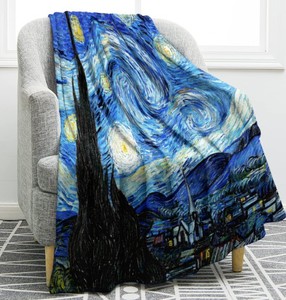 lot 1611 image: Jekeno Starry Night Art Throw Blanket With Shams 50x60