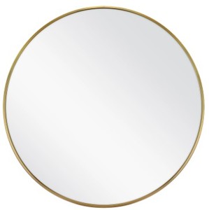 lot 1634 image: 28 Round Wall Hanging Mirror Brushed Gold