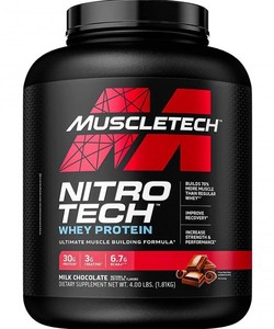 lot 1572 image: Muscletech Nitro Tech Whey Isolate Protein Powder Milk Chocolate 30g Protein 3.97lb 63.52oz Exp Nov 14 2025