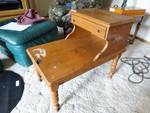 Vintage wood end table w/ drawer