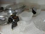 Lot of decorative glassware, dishes, misc.