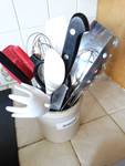 Lot of various kitchen utensils.