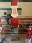 Tall wooden Santa holding tray. Approx. 5 ft tall