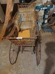 Awesome antique wooden baby carriage