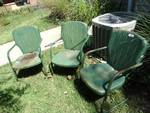 3 vintage metal patio chairs