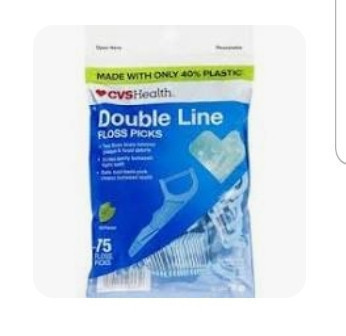 lot 540217 image: CVS DOUBLE LINE FLOSS PICKS (75 PICKS), MINT FLAVOR