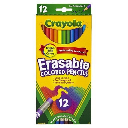 lot 320033 image: Crayola Erasable Colored Pencil Set 12-Colors Beginner Child