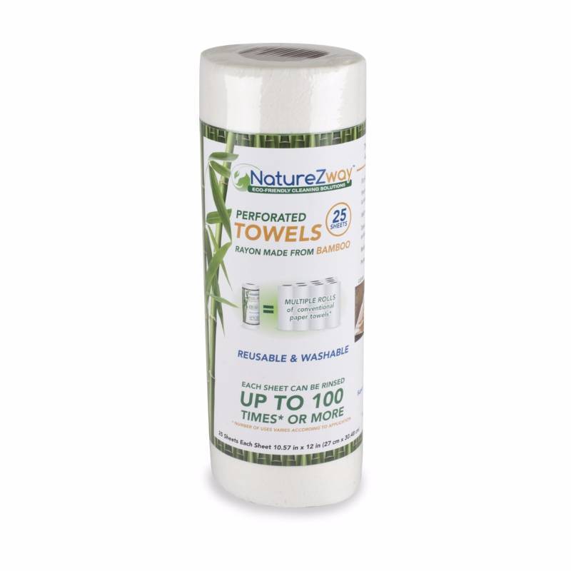 lot 320056 image: NatureZWay Bamboo Perforated Towel, White, 1 Roll