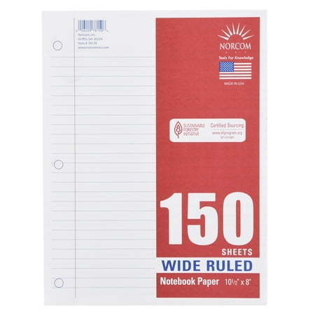 lot 320066 image: Norcom Filler Paper Wide Ruled 150 Pages 8 x 10.5 78150