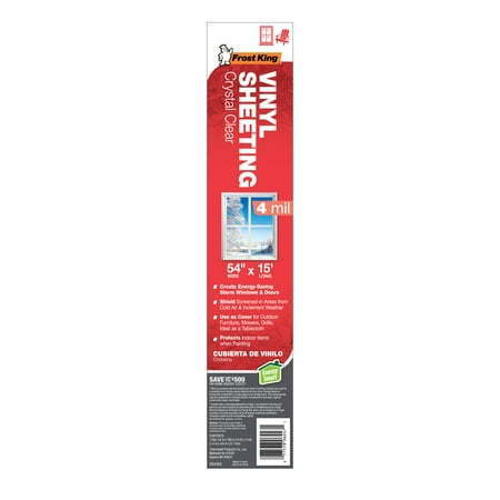 lot 320081 image: Frost King� V54184 Crystal Clear Vinyl Sheeting  Surface Protection Film 54 X 15 X 4Mil