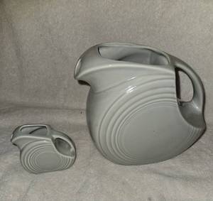 lot 159 image: Light gray Fiestaware pitchers
