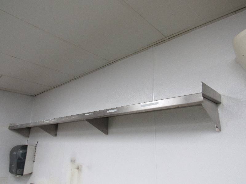 lot 4153 image: Pair of Fully Stainless Wall Mounted Shelves