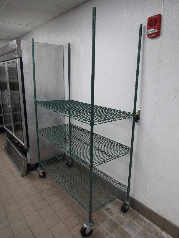lot 4159 image: (3) Tier Wire Metal Metro Rack