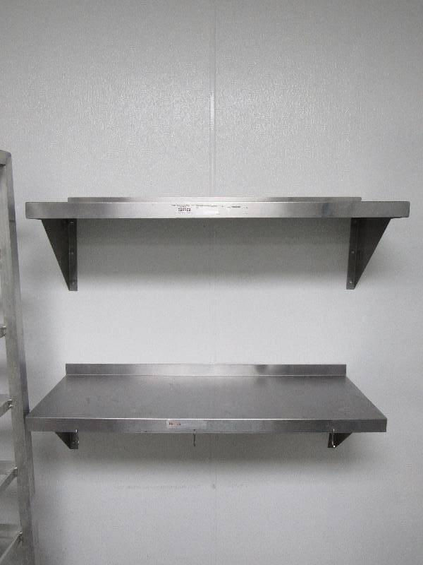 lot 4193 image: Pair of 24 Stainless Wall Mount Shelves