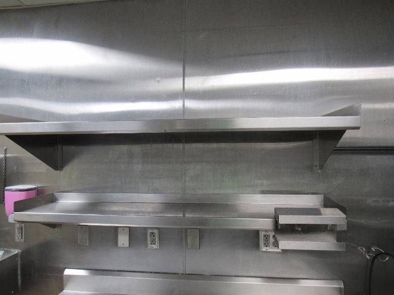 lot 4205 image: Pair Of Stainless Wall Mount Shelves