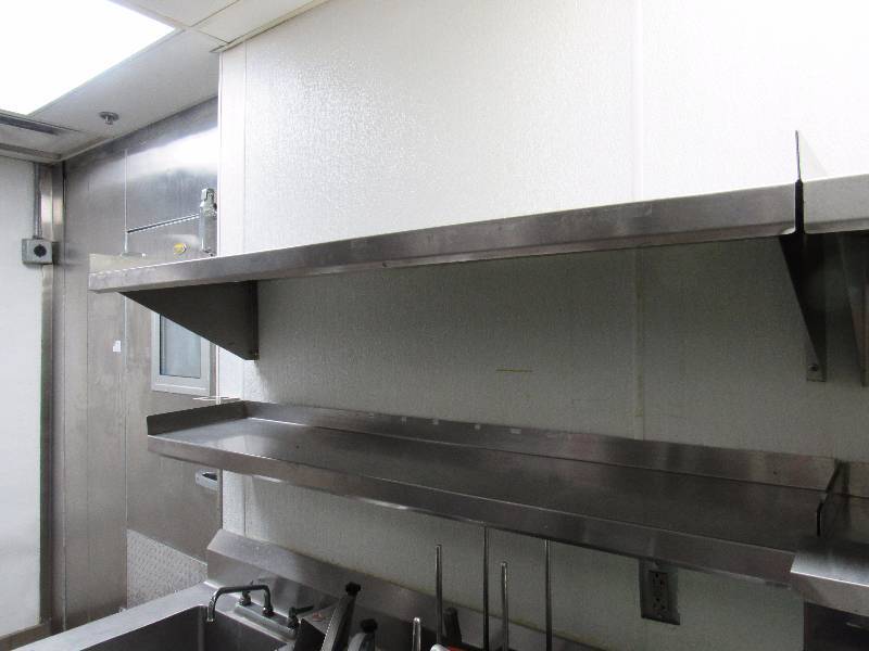 lot 4208 image: Pair Of Stainless Wall Mount Shelves