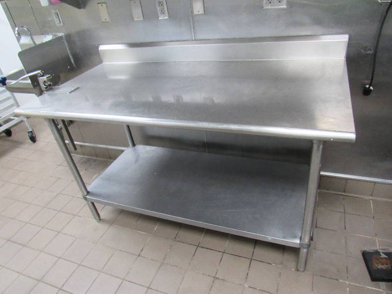 lot 4212 image: Fully Stainless Work Top Table With Can Opener