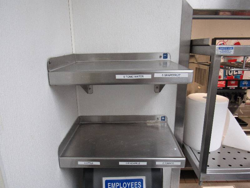 lot 4251 image: 18x12 Fully Stainless Wall Mounted Shelves