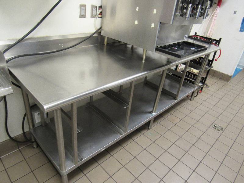 lot 4254 image: 96x30 Fully Stainless Worktop Table