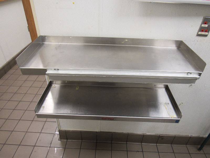 lot 4256 image: Pair Of (2) 36x12 Fully Stainless Wall Mounted Shelves