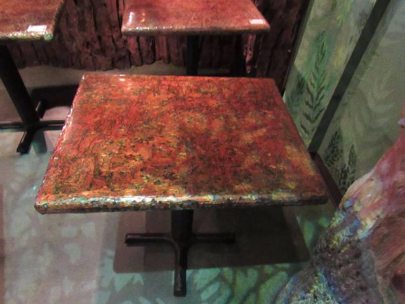 lot 4270 image: 24x30 Hard Laminate Top Single Metal Base Table