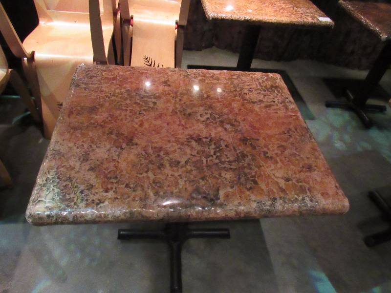 lot 4272 image: 24x30 Hard Laminate Top Single Metal Base Table
