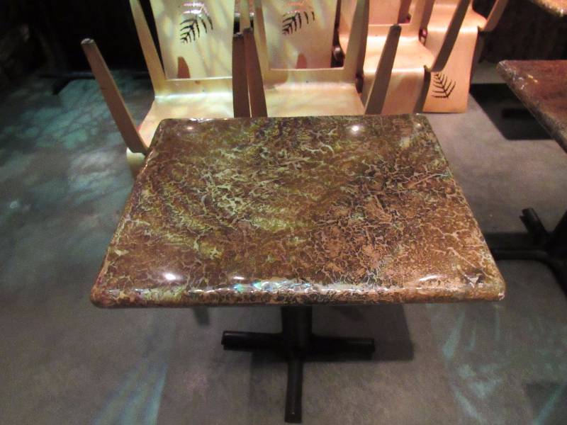 lot 4273 image: 24x30 Hard Laminate Top Single Metal Base Table