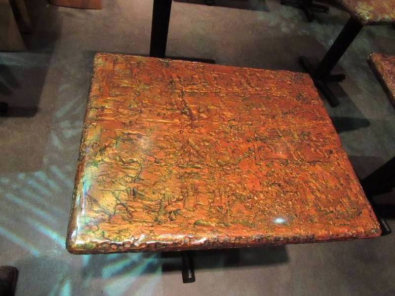 lot 4274 image: 24x30 Hard Laminate Top Single Metal Base Table