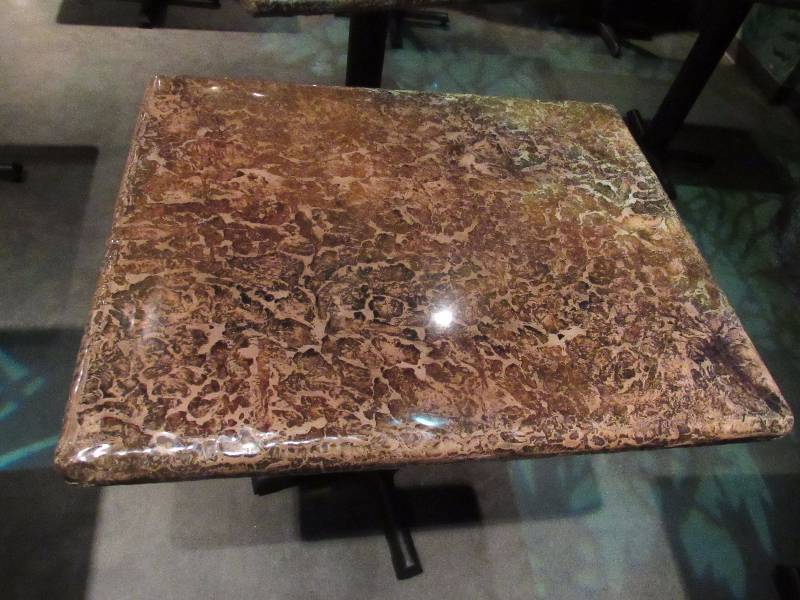 lot 4275 image: 24x30 Hard Laminate Top Single Metal Base Table