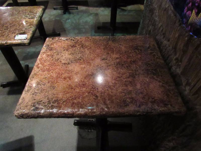 lot 4276 image: 24x30 Hard Laminate Top Single Metal Base Table