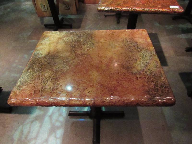 lot 4278 image: 24x30 Hard Laminate Top Single Metal Base Table