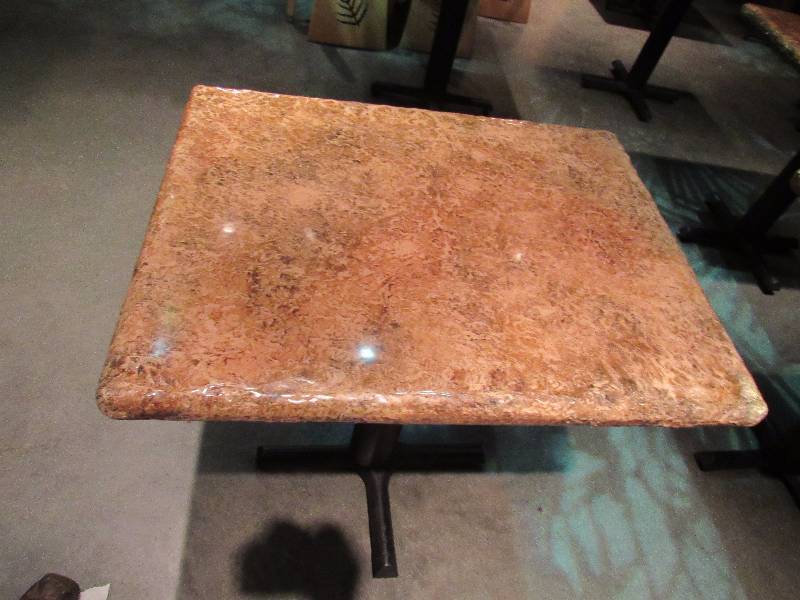 lot 4279 image: 24x30 Hard Laminate Top Single Metal Base Table