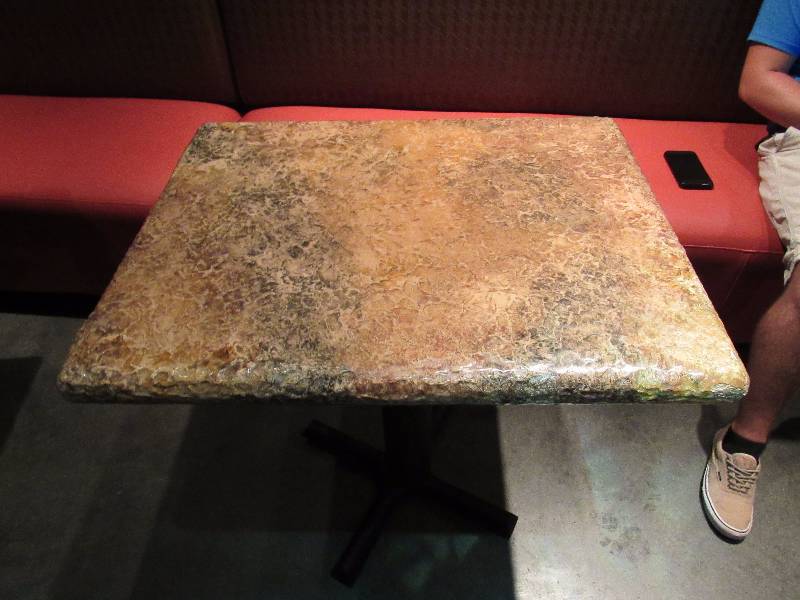 lot 4280 image: 24x30 Hard Laminate Top Single Metal Base Table (Damaged Base)
