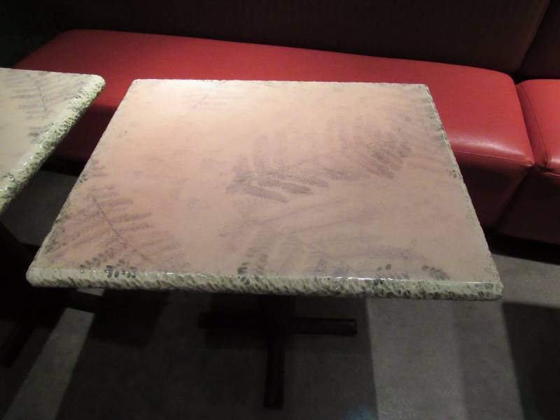 lot 4281 image: 24x30 Hard Laminate Top Single Metal Base Table