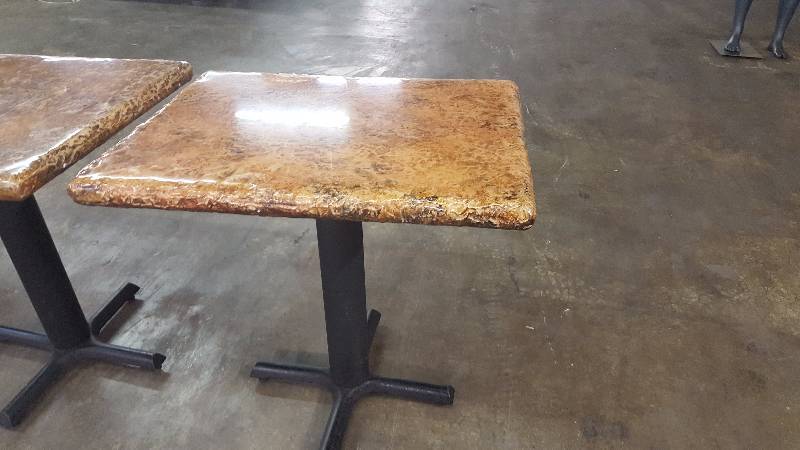 lot 4284 image: 24 X 30 Hard Laminate Top Single Metal Base Table