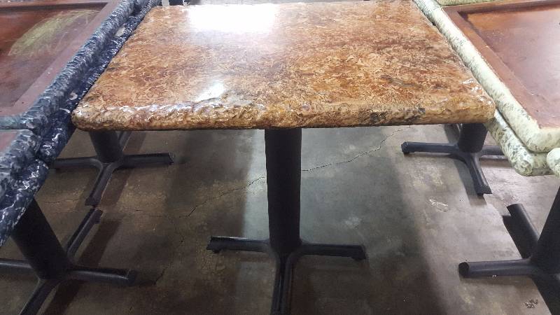 lot 4287 image: 24 X 30 Hard Laminate Top Single Metal Base Table