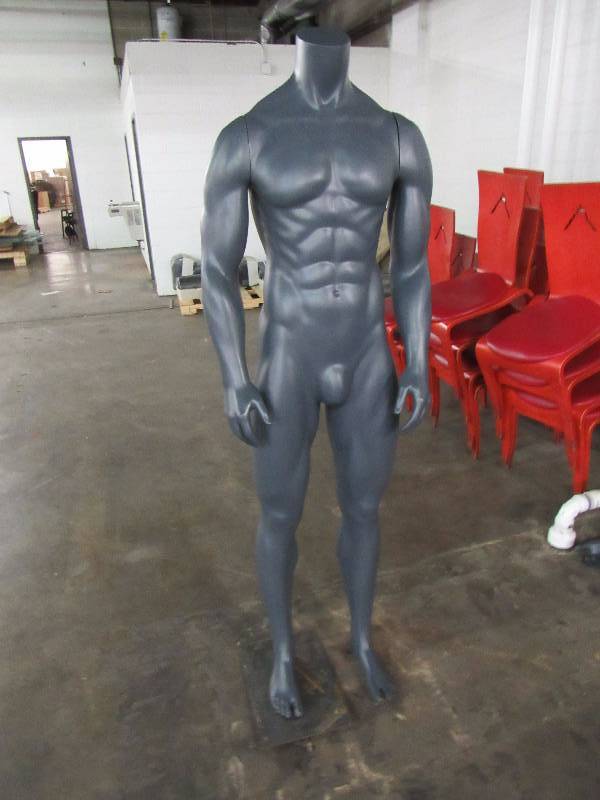 lot 5591 image: Full Size Male Ridged Plastic Mannequin Without Arms