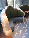 Decorative Back Booth Seating With Vinyl Padding