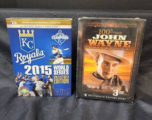 lot 198 image: New (3-DVD) John Wayne Collection and 2015 KC Royals World Series Collectors Edition