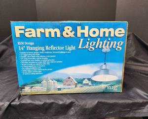 lot 208 image: NIB Farm & Home Lighting 14 Hanging Reflector Light