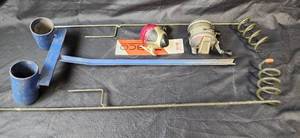 lot 221 image: (2) Zebco Fishing Reels and (3) Fishing Pole Holders